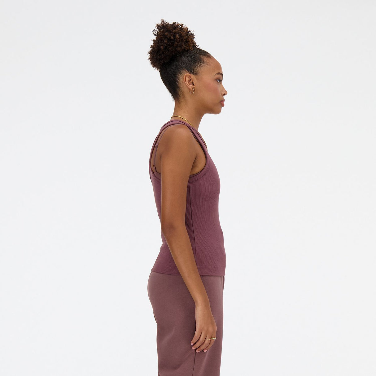 New Balance Women's Linear Heritage Rib Knit Racer Tank-4