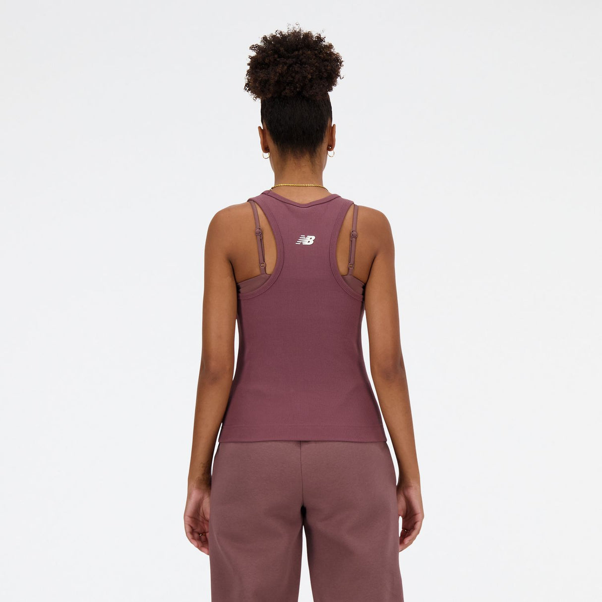 New Balance Women's Linear Heritage Rib Knit Racer Tank-5