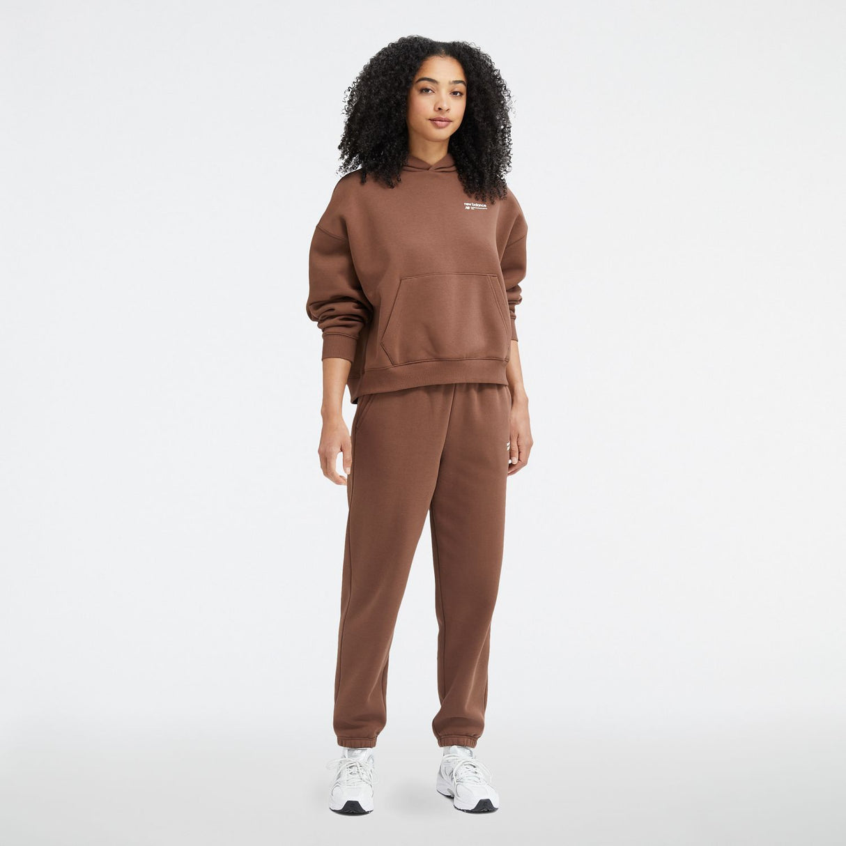 New Balance Women's Linear Heritage Brushed Back Fleece Hoodie-2
