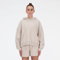 New Balance Women's Linear Heritage Brushed Back Fleece Hoodie-1