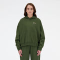 New Balance Women's Linear Heritage Brushed Back Fleece Hoodie-1