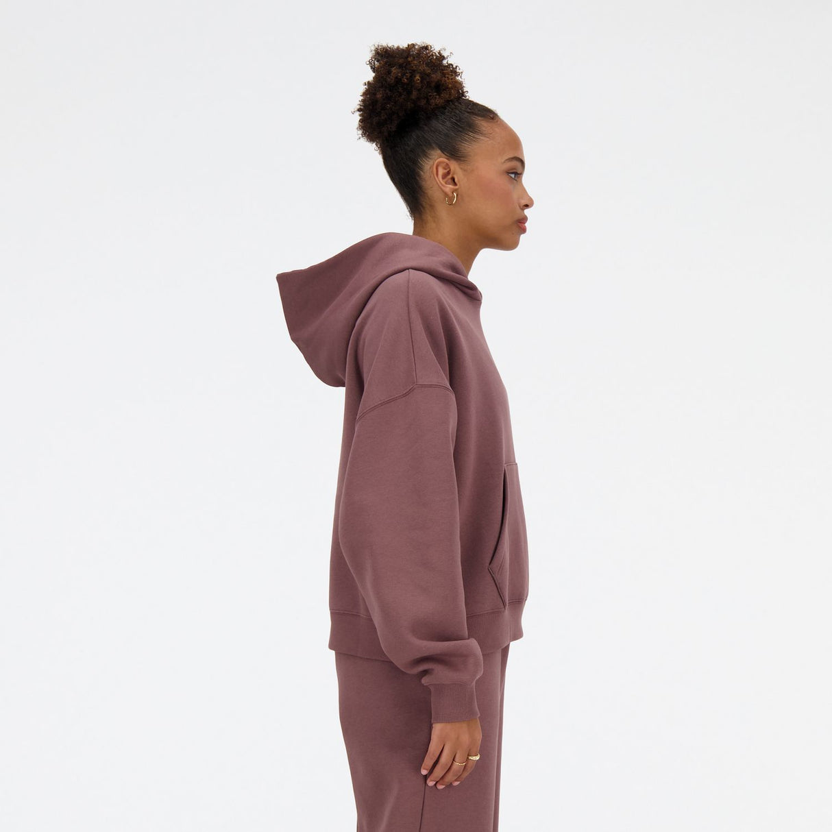New Balance Women's Linear Heritage Brushed Back Fleece Hoodie-4