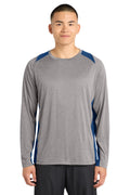 Sport-Tek Men's   Long Sleeve Heather Colorblock Contender   Tee