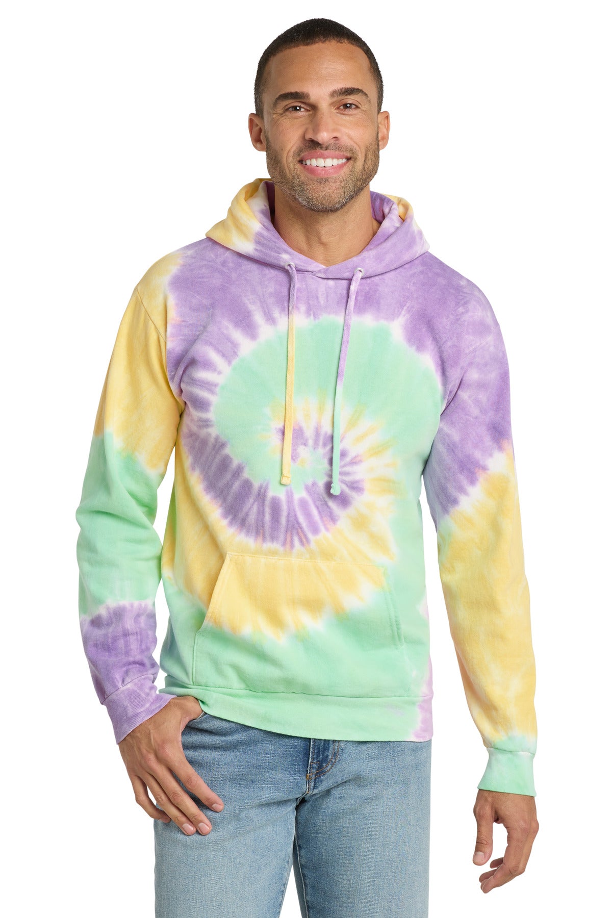 Port & Co Men's   Tie-Dye Pullover Hooded Sweatshirt