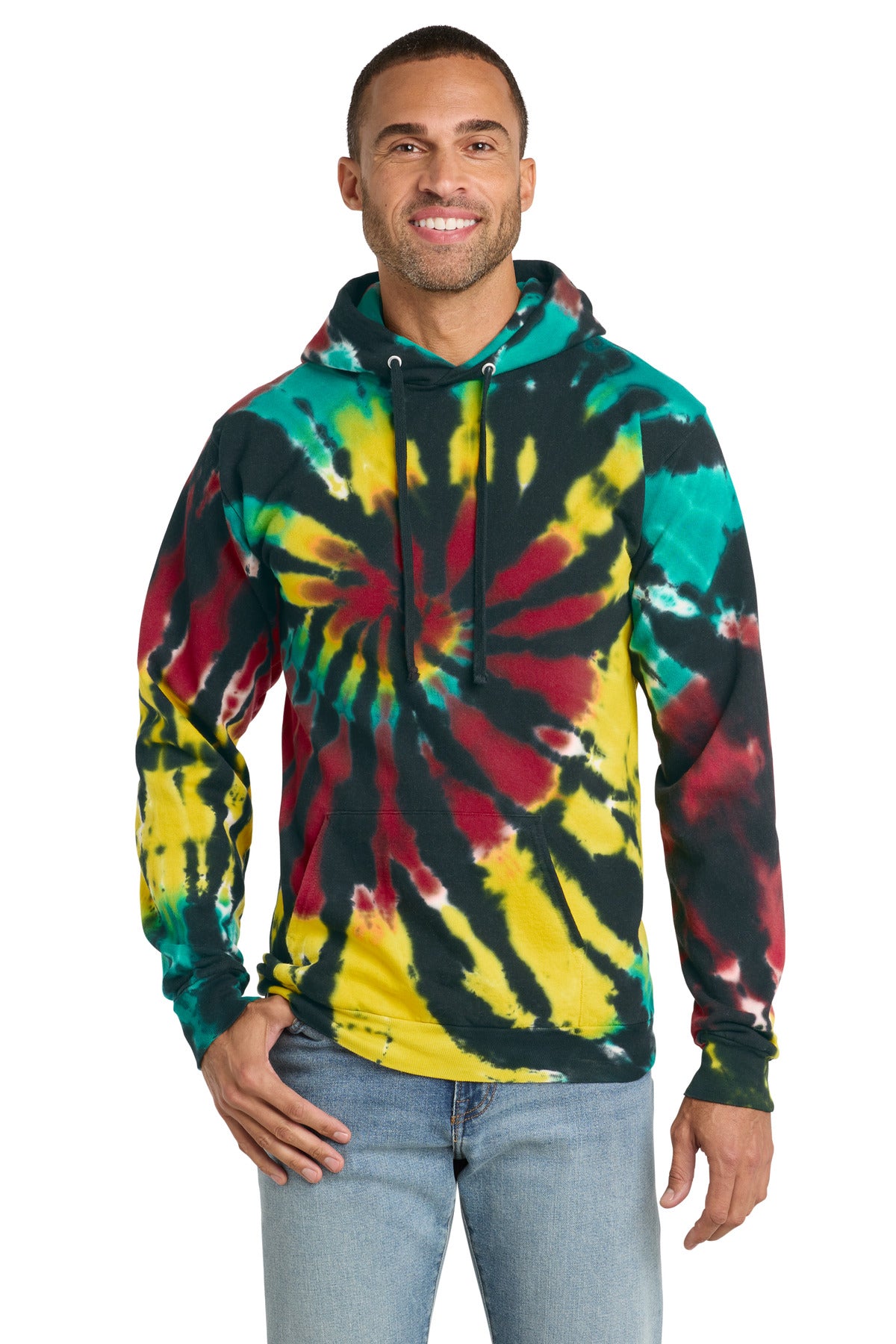 Port & Co Men's   Tie-Dye Pullover Hooded Sweatshirt