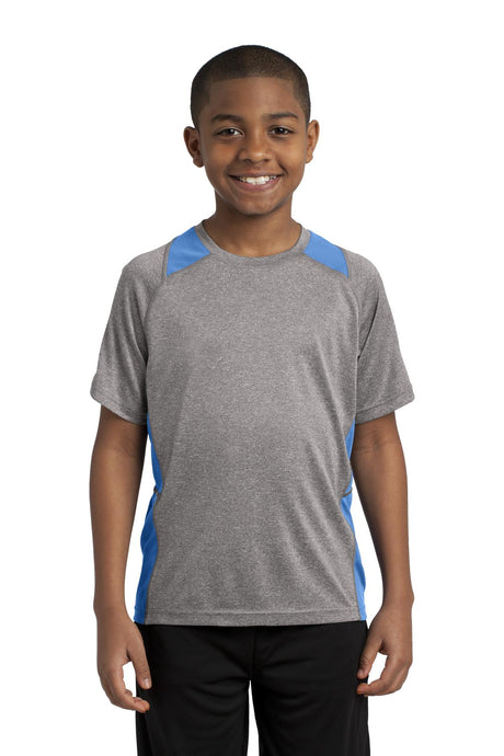 Sport-Tek Youth   Heather Colorblock Contender   Tee