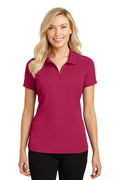 Port Authority Women's   Pinpoint Mesh Zip Polo
