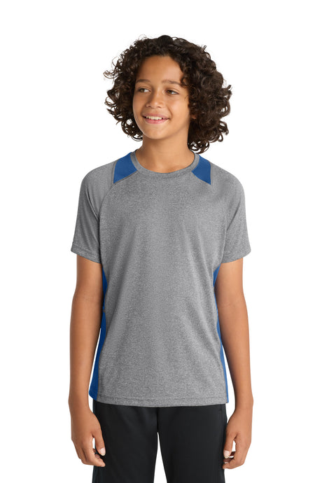 Sport-Tek Youth   Heather Colorblock Contender   Tee