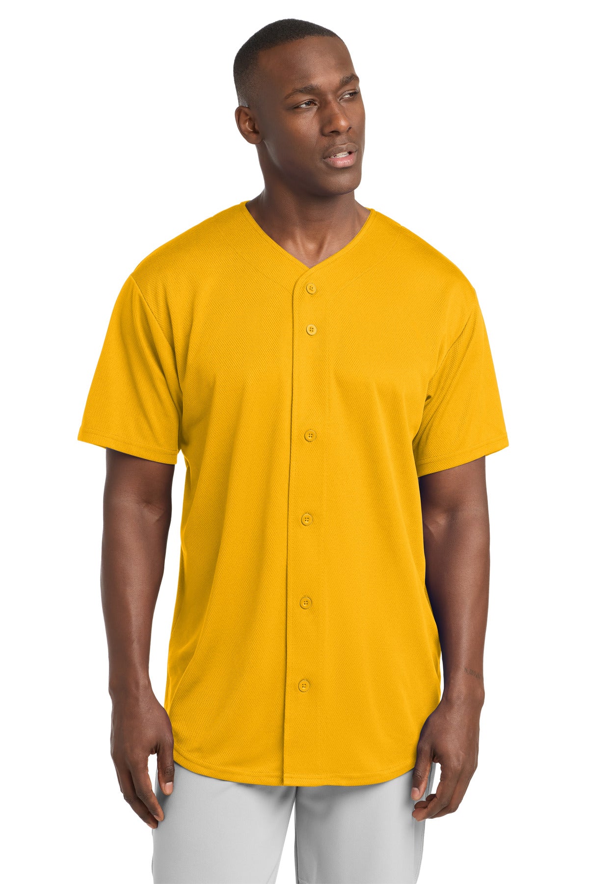 Sport-Tek Men's   PosiCharge   Tough Mesh Full-Button Jersey