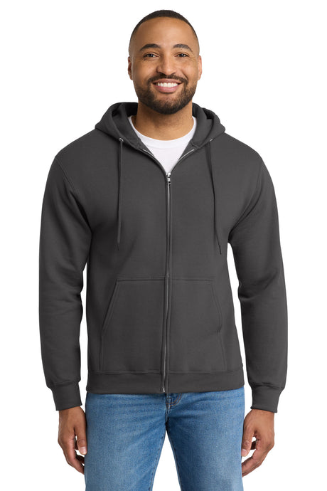 Port & Co Men's   Essential Fleece Full-Zip Hooded Sweatshirt