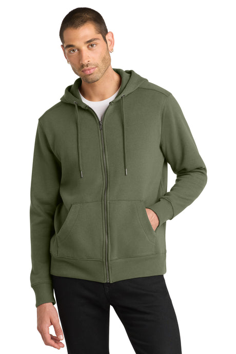 District Men's    Perfect Weight    Fleece Full-Zip Hoodie DT1103