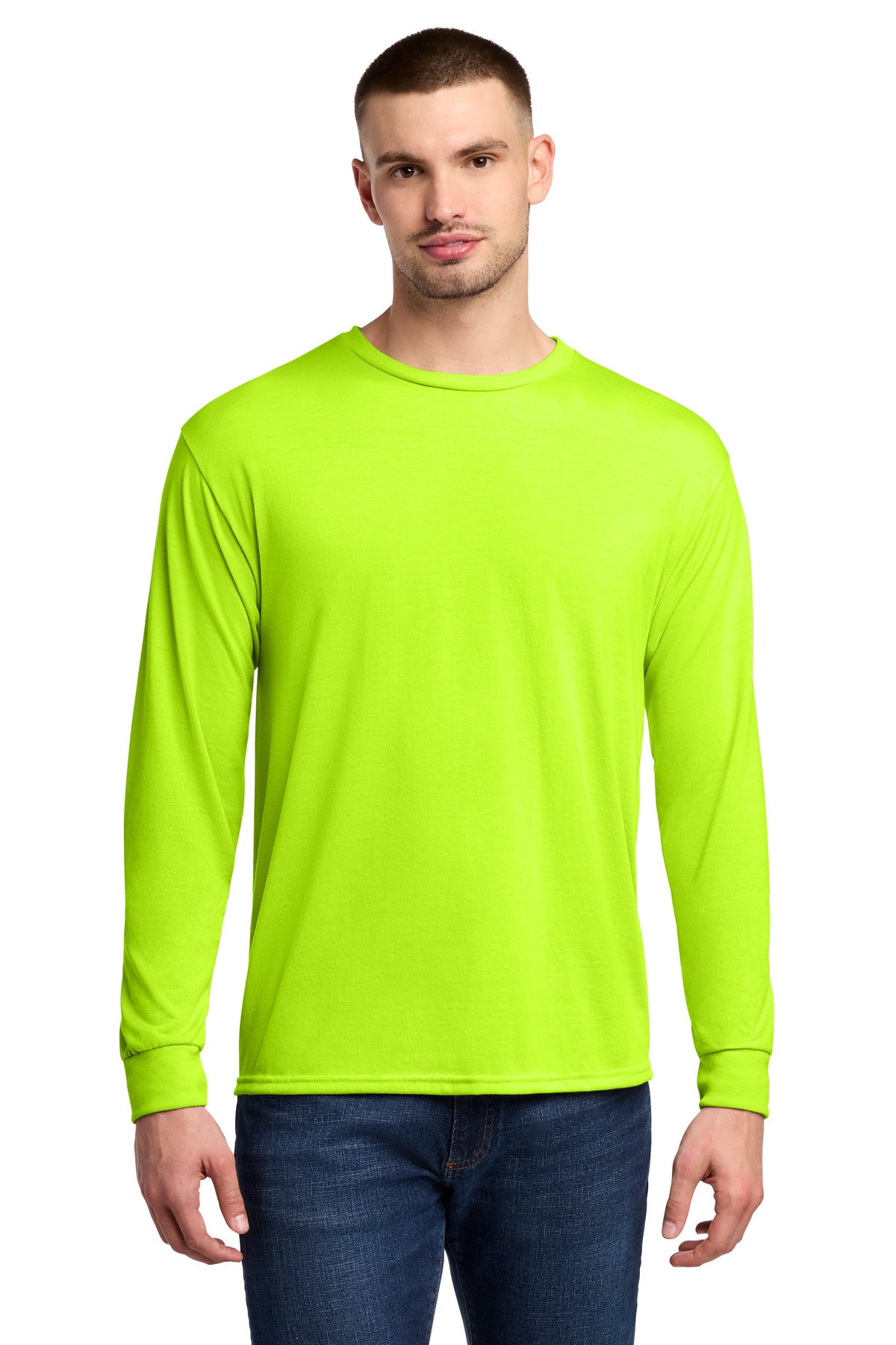 JERZEES Men's Dri-Power 100% Polyester Long Sleeve T-Shirt 21LS