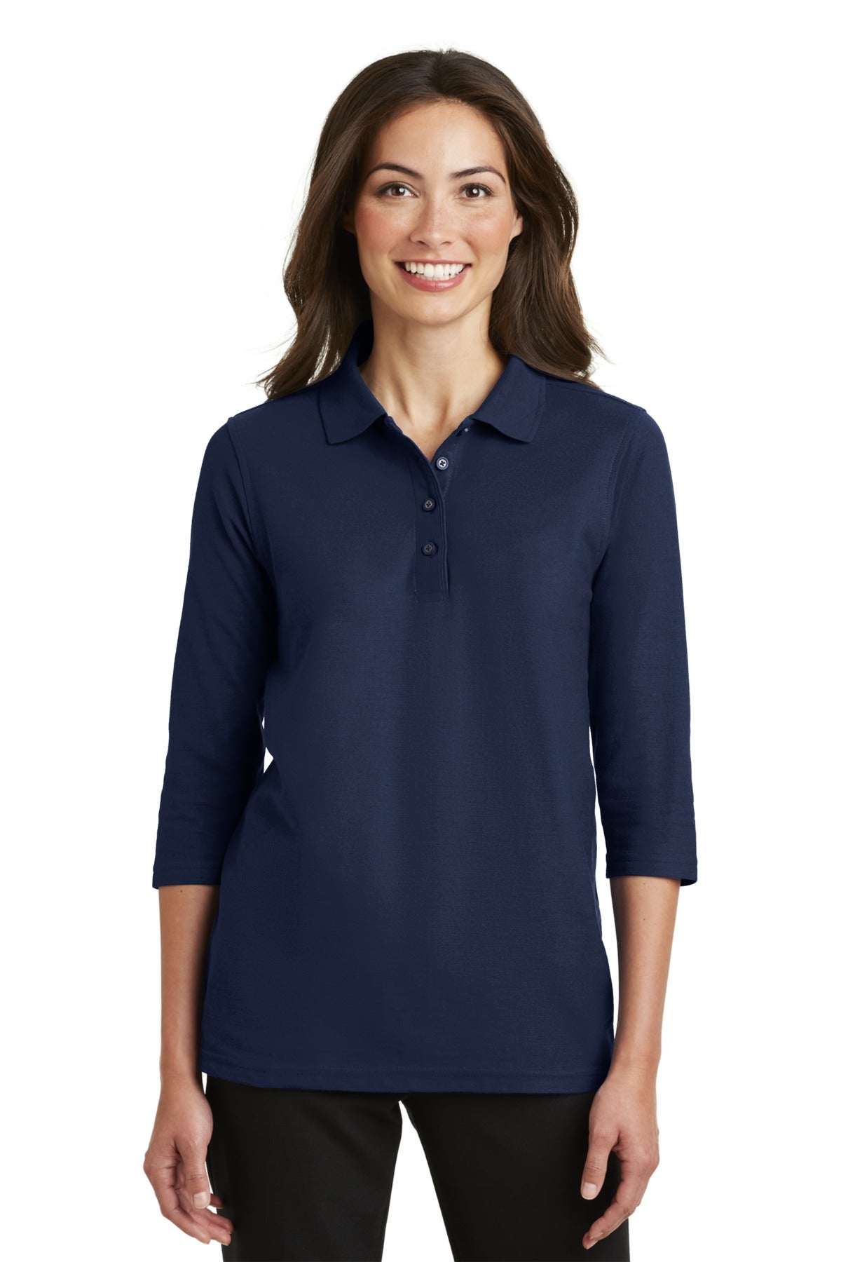 Port Authority Women's   Silk Touch 3/4-Sleeve Polo