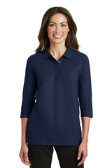 Port Authority Women's   Silk Touch 3/4-Sleeve Polo