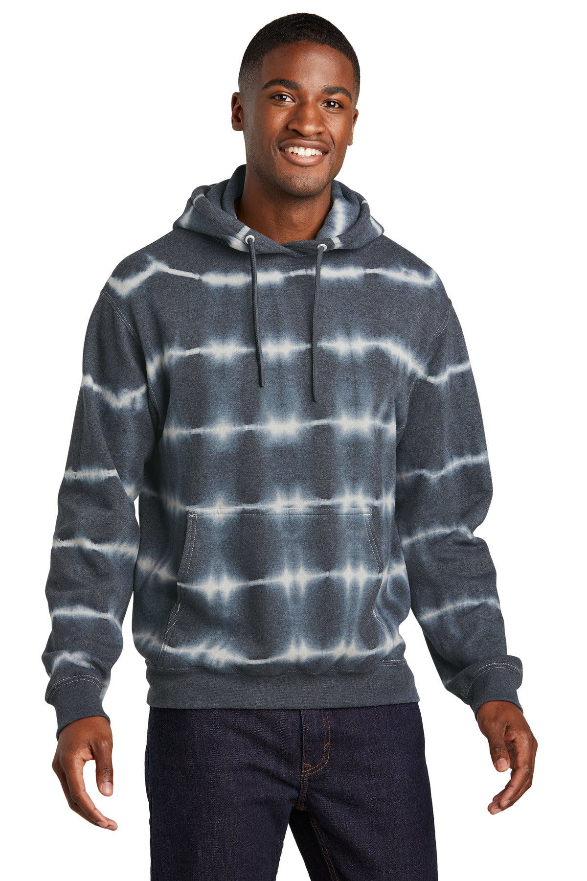 Port & Co Men's   Allover Stripe Tie-Dye Fleece PC143