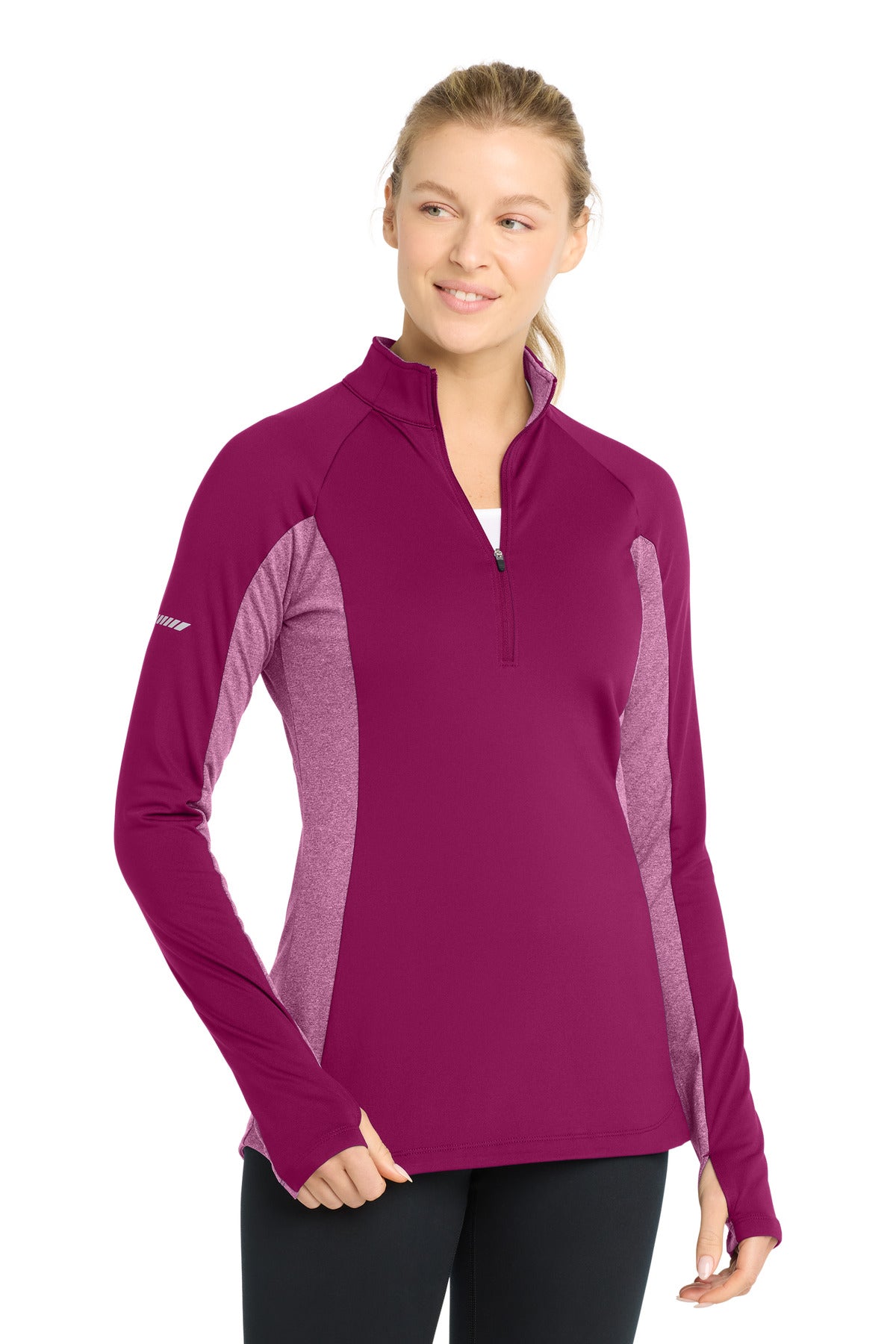 Sport-Tek Women's   Sport-Wick   Stretch Contrast 1/4-Zip Pullover