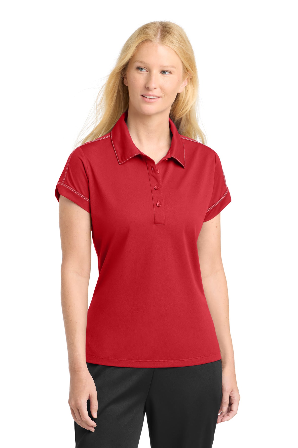 Sport-Tek Women's   Contrast Stitch Micropique Sport-Wick Polo