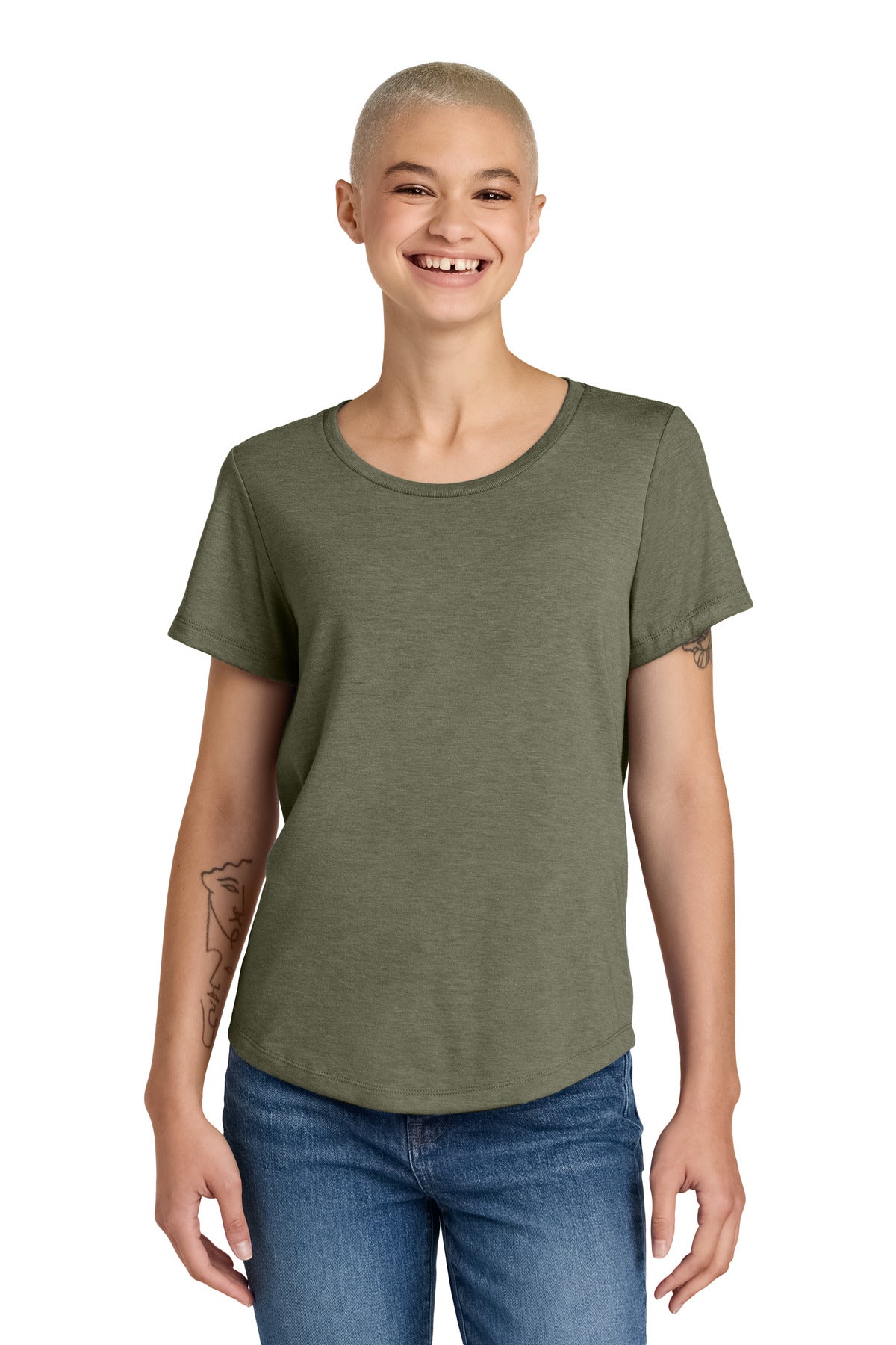 AllMade Women's   Relaxed Tri-Blend Scoop Neck Tee AL2015