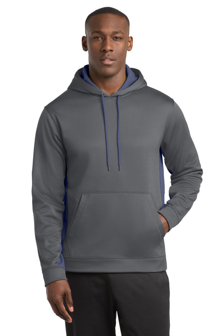 Sport-Tek Men's   Sport-Wick   Fleece Colorblock Hooded Pullover