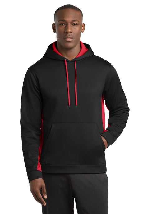 Sport-Tek Men's   Sport-Wick   Fleece Colorblock Hooded Pullover