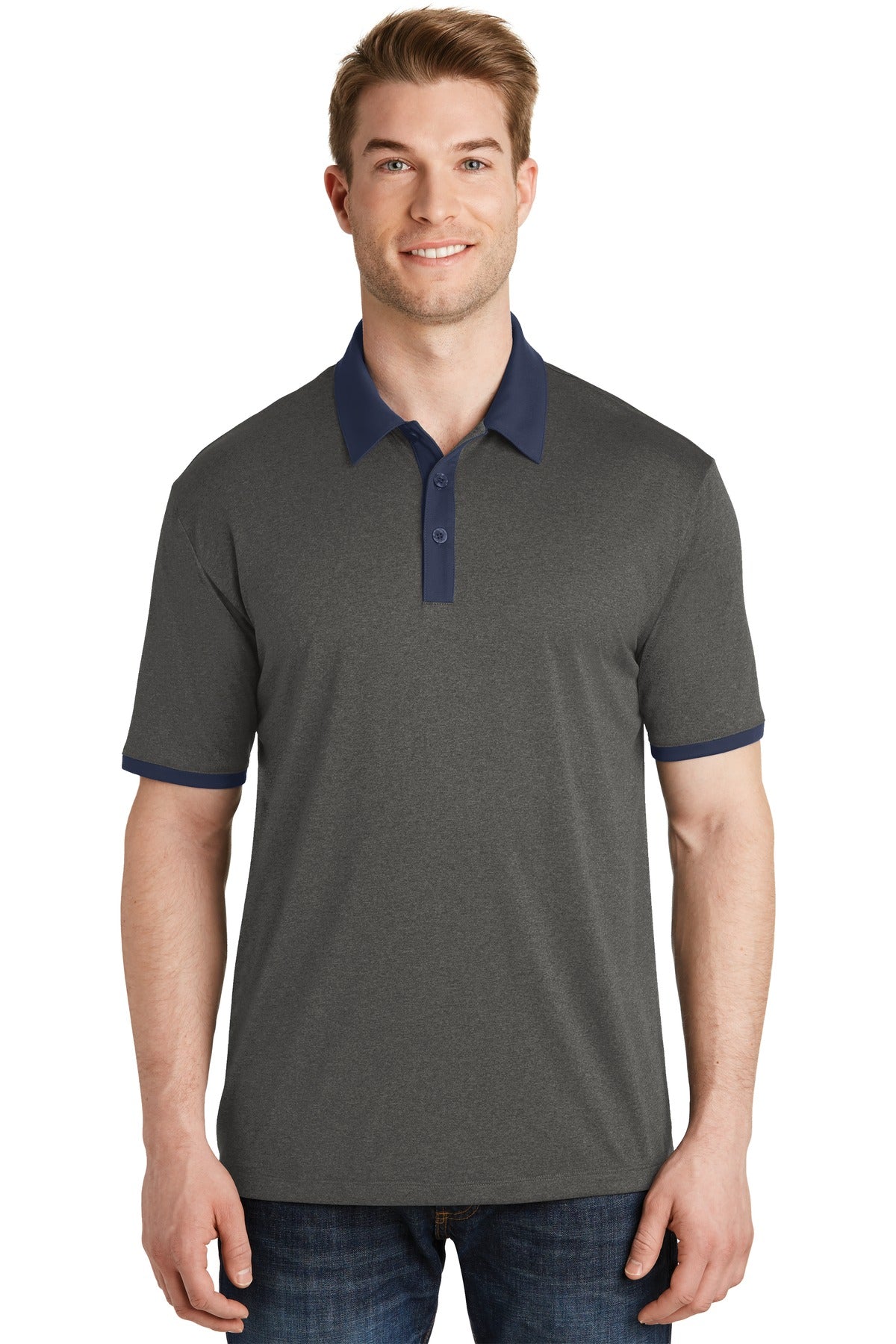 Sport-Tek Men's   Heather Contender   Contrast Polo