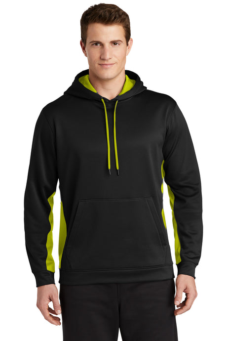 Sport-Tek Men's   Sport-Wick   Fleece Colorblock Hooded Pullover