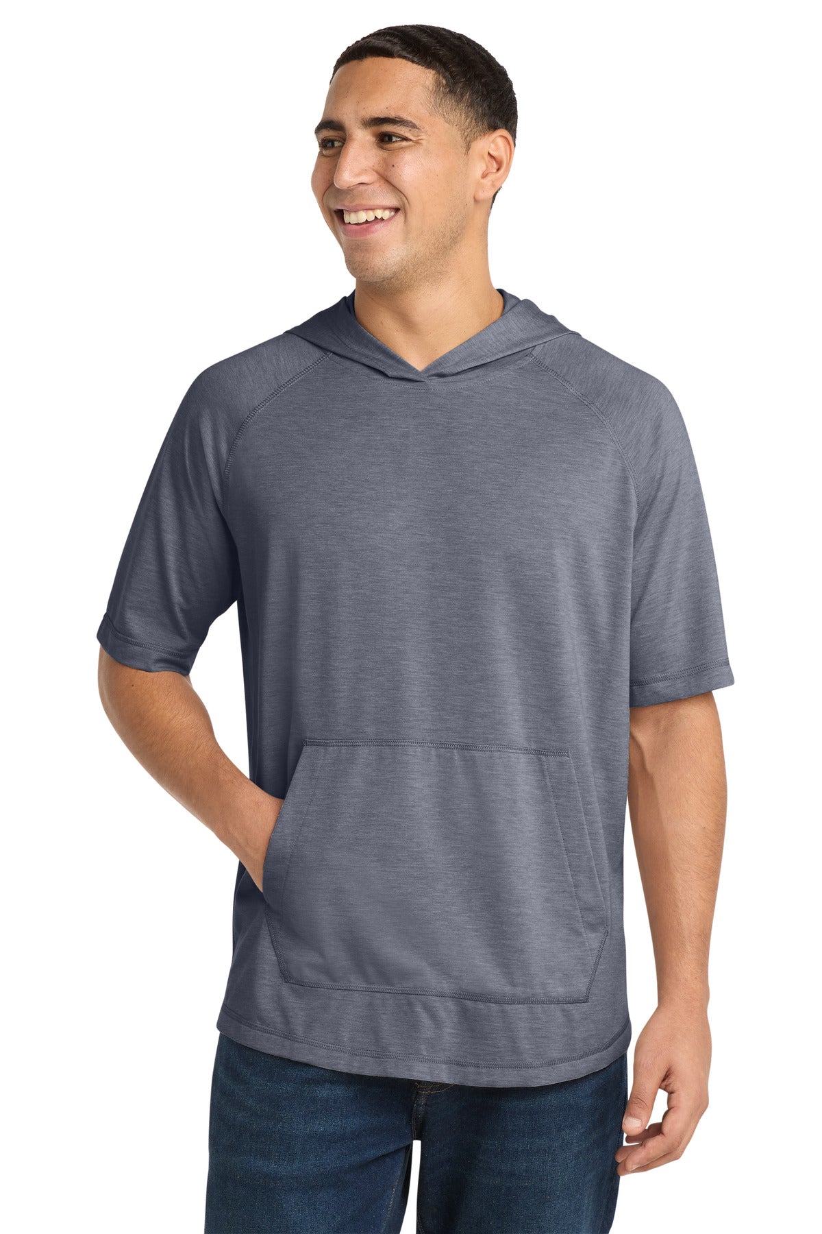 Sport-Tek Men's    PosiCharge    Tri-Blend Wicking Short Sleeve Hoodie