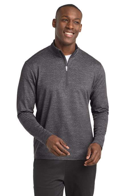 Sport-Tek Men's    Sport-Wick    Stretch Reflective Heather 1/2-Zip Pullover