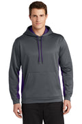 Sport-Tek Men's   Sport-Wick   Fleece Colorblock Hooded Pullover