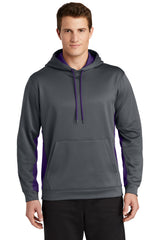 Sport-Tek Men's   Sport-Wick   Fleece Colorblock Hooded Pullover