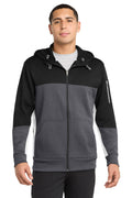 Sport-Tek Men's   Tech Fleece Colorblock Full-Zip Hooded Jacket