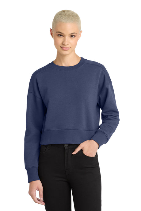 District Women's    Perfect Weight    Fleece Cropped Crew DT1105