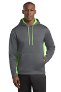 Sport-Tek Men's   Sport-Wick   Fleece Colorblock Hooded Pullover