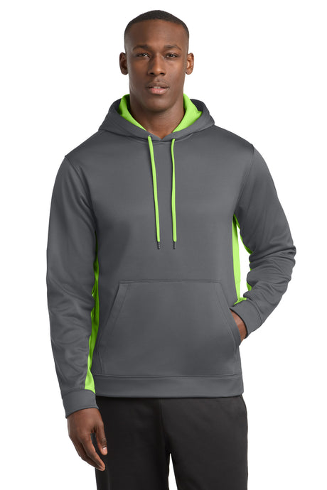 Sport-Tek Men's   Sport-Wick   Fleece Colorblock Hooded Pullover