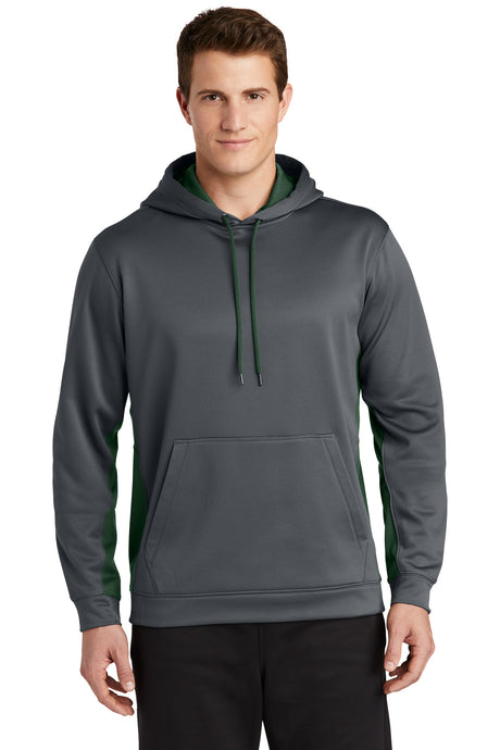 Sport-Tek Men's   Sport-Wick   Fleece Colorblock Hooded Pullover