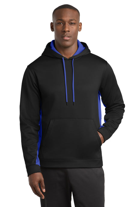 Sport-Tek Men's   Sport-Wick   Fleece Colorblock Hooded Pullover