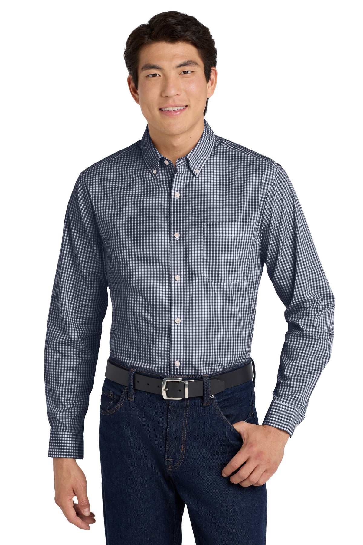 Port Authority Men's    Broadcloth Gingham Easy Care Shirt W644