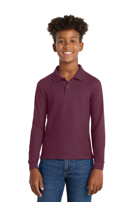 Port Authority Youth   Long Sleeve Silk Touch Polo