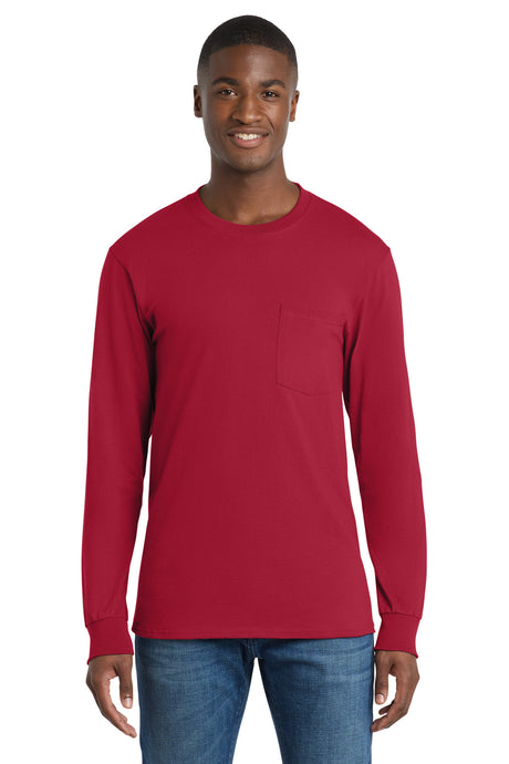 Port & Co Men's   Long Sleeve Essential Pocket Tee