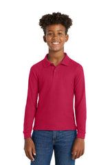 Port Authority Youth   Long Sleeve Silk Touch Polo