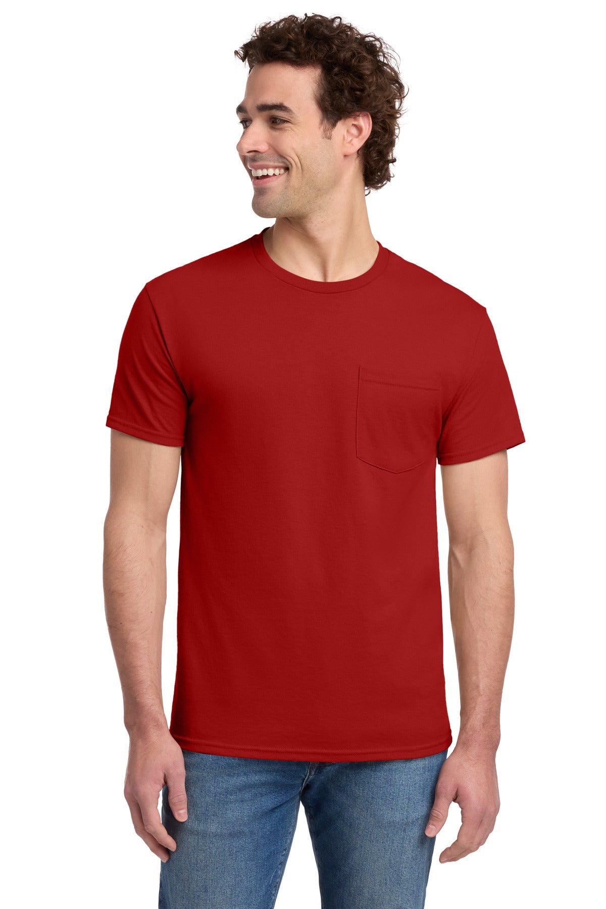 JERZEES Men's Dri-Power 50/50 Cotton/Poly Pocket T-Shirt 29MP