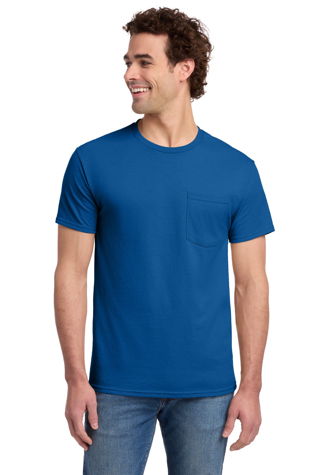 JERZEES Men's Dri-Power 50/50 Cotton/Poly Pocket T-Shirt 29MP