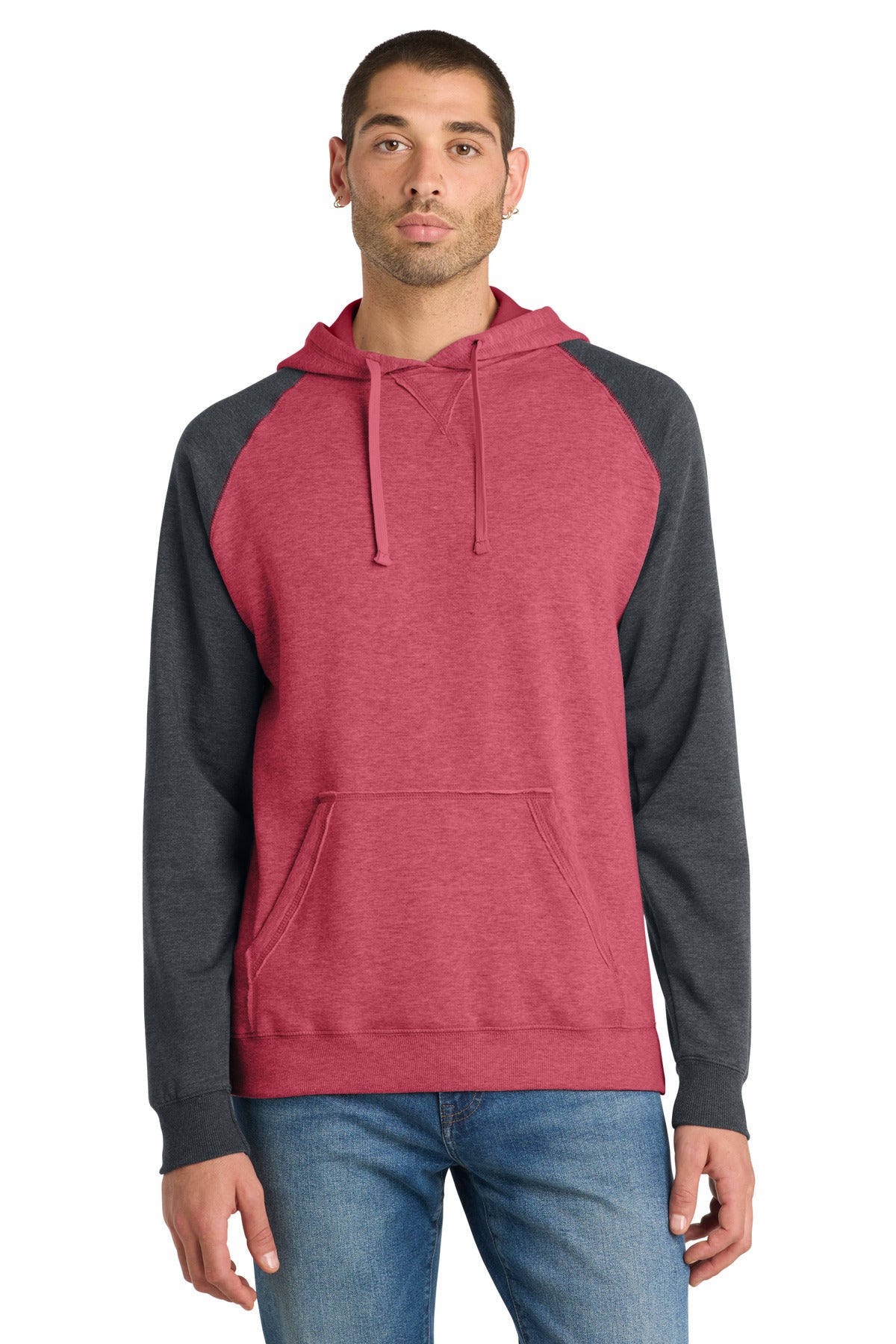 District Men's   Lightweight Fleece Raglan Hoodie