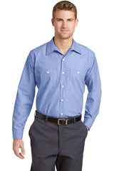 Red Kap Men's   Long Sleeve Striped Industrial Work Shirt