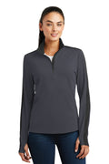 Sport-Tek Women's   Sport-Wick   Textured Colorblock 1/4-Zip Pullover