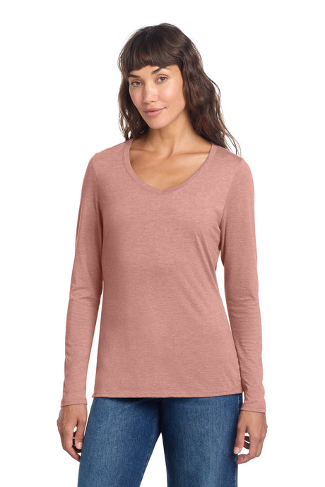 District Women's   Perfect Tri   Long Sleeve V-Neck Tee DT135