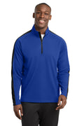 Sport-Tek Men's   Sport-Wick   Textured Colorblock 1/4-Zip Pullover