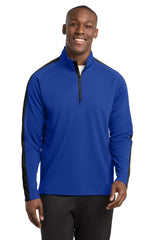 Sport-Tek Men's   Sport-Wick   Textured Colorblock 1/4-Zip Pullover