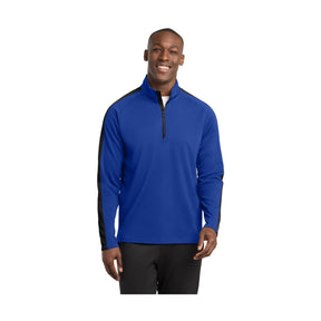 Sport-Tek Men's   Sport-Wick   Textured Colorblock 1/4-Zip Pullover