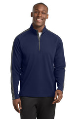 Sport-Tek Men's   Sport-Wick   Textured Colorblock 1/4-Zip Pullover